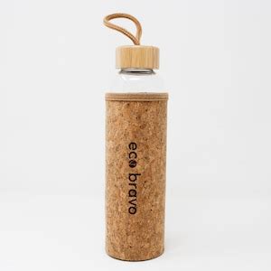 Reusable Glass Water Bottle With Anti Slip Cork Sleeve Cover - Etsy