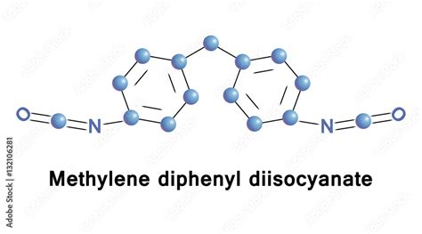 Methylene diphenyl diisocyanate is an aromatic diisocyanate. vector de ...