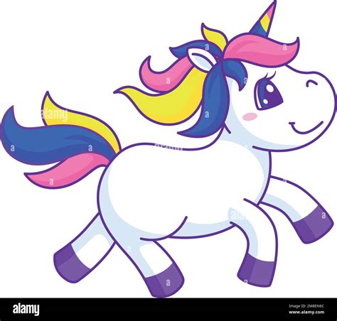 Cute little unicorn running. Cartoon fairytale character Stock Vector Image & Art - Alamy