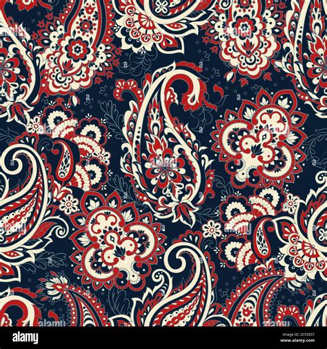 vintage pailsey pattern in indian batik style. floral vector background ...