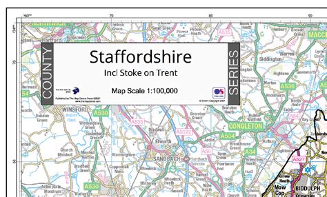 Staffordshire County Map (2021) – Map Logic