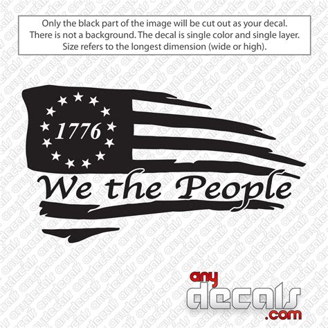 1776 We The People Flag Decal