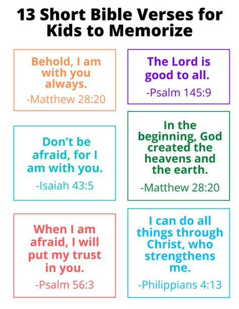 21 Short Bible Verses for Kids to Memorize to Learn About God