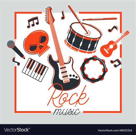 Rock music band poster flat isolated over white Vector Image