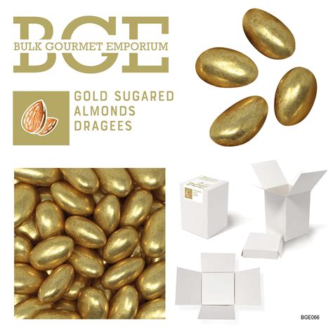 Buy Bulk Gourmet Emporium Gold Sugared Almond Dragees, Plastic Free ...