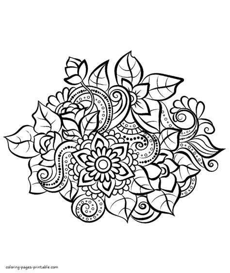 Flower Hard Coloring Pages For Adults - Filhosdolaranjal