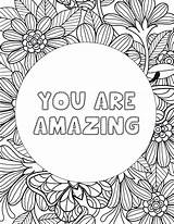 Free Printable Fun Inspirational Quote Coloring Page  You Are Amazing sketch template