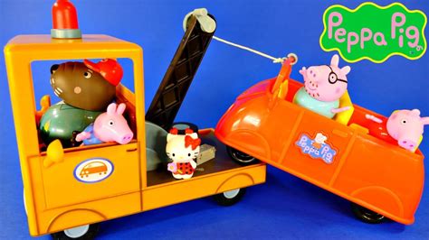 Peppa Pig Grandpa Dog's Tow Truck Wrecker Play Doh Ice Cream with Peppa's Family | Tow truck ...