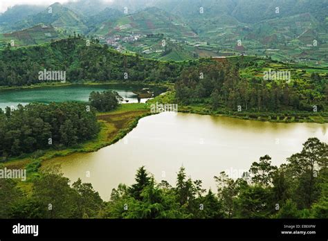 Telaga Warna (Colorful Lake), Dieng Plateau, Java, Indonesia Stock Photo - Alamy