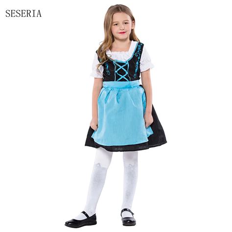 SESERIA Germany Maid Oktoberfest Costumes for Girls Children Beer Halloween Party Dress -in ...