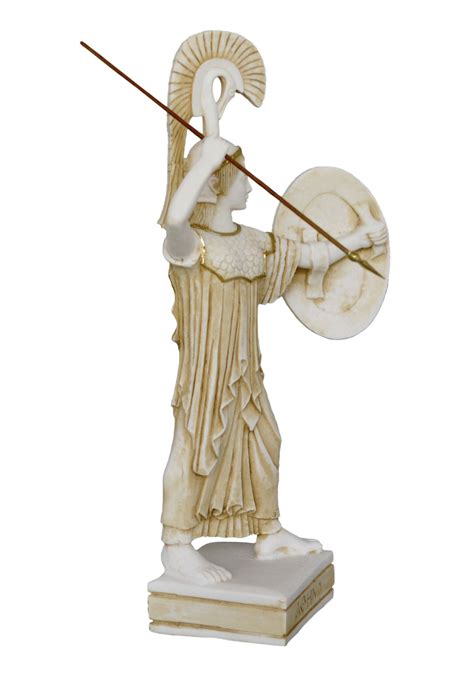 Goddess Athena With Spear Alabaster Aged Statue Symbol of - Etsy