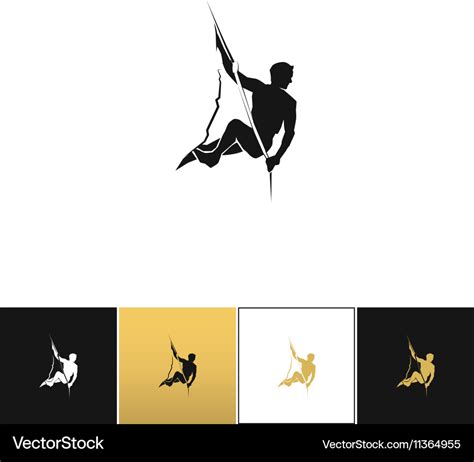 Rock climber logo or mountain climbing adventure Vector Image