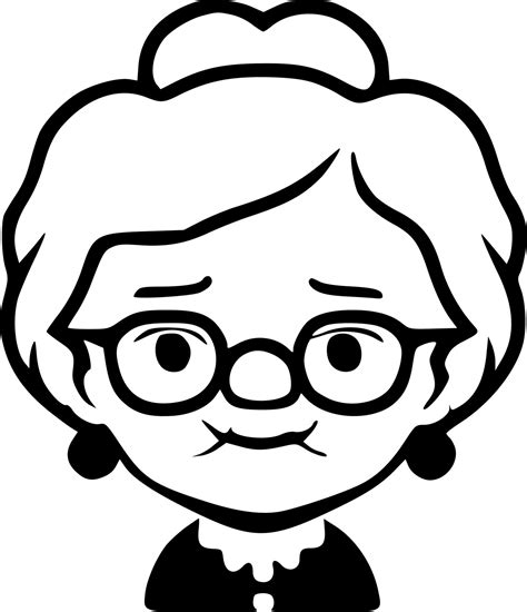 Grandma Clipart Black And White