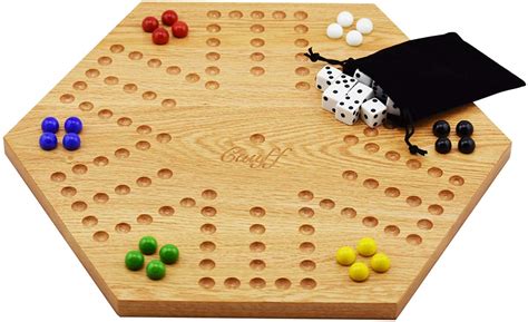 Solid Oak Double Sided Aggravation Marble Board Game Wooden 16 inch ...