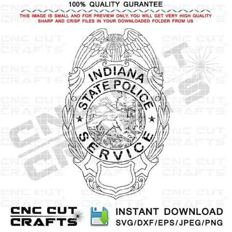 Indiana State Police SVG Service Badge Vector Eagle Top Badge - Etsy