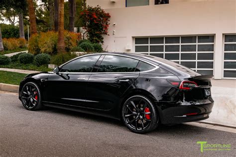 Black Tesla Model 3 with Gloss Black 20" TSS Flow Forged Wheels by T S - T Sportline - Tesla ...