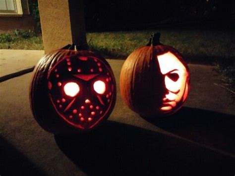 My first ever pumpkin carve no stencils! Welcome Jason and Michael ...