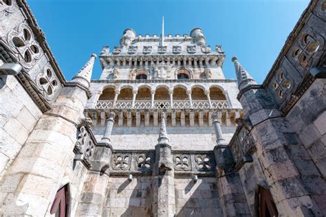 Wide Angle View of Belem Tower from the Inside Stock Photo - Image of ...