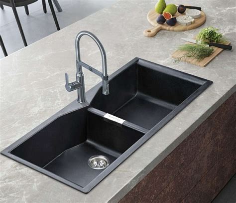 Quartex Granite Quartz Acrylic Kitchen Sink Double Bowl ( 45 x 20 x 9 INCH) QI - 005 : Amazon.in ...