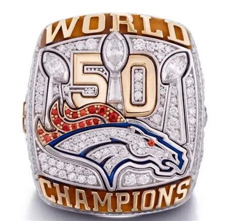 High Quality The Newest 2015 2016 Denver Broncos SUPER BOWL 50 Championship RING solid Men Fan ...