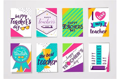 Vector illustration of color happy teachers day lettering typography ...