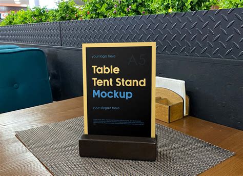 Free A5 Table Tent Stand Mockup PSD - Good Mockups