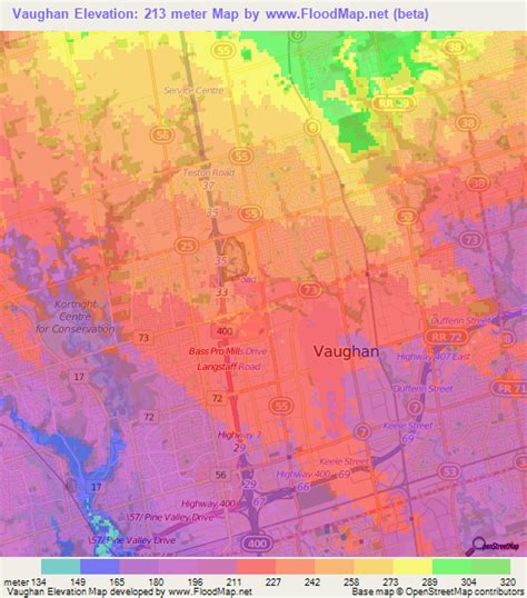 Elevation of Vaughan,Canada Elevation Map, Topography, Contour