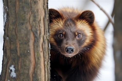 Premium AI Image | Fierce Vigilance Wolverine Looking Out for Prey