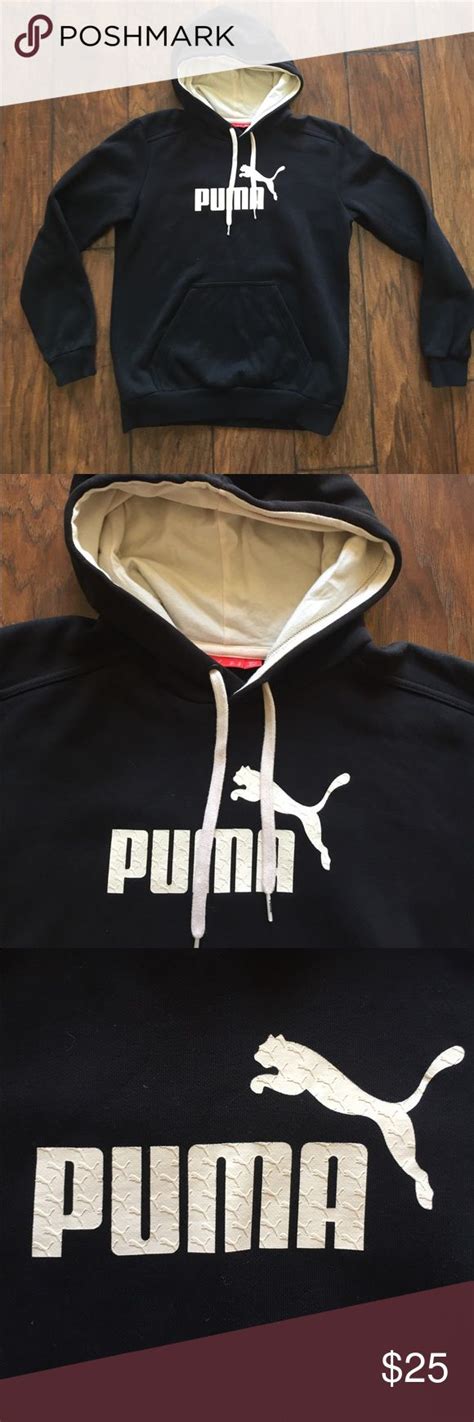 Puma Pullover Hoodie | Hoodies, Pullover hoodie, Black hoodie