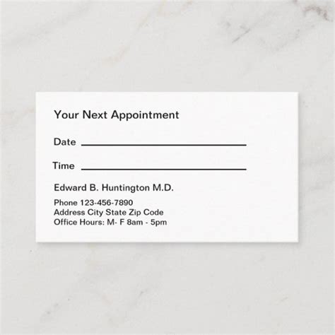 Simple Doctor Office Appointment Cards | Zazzle.com