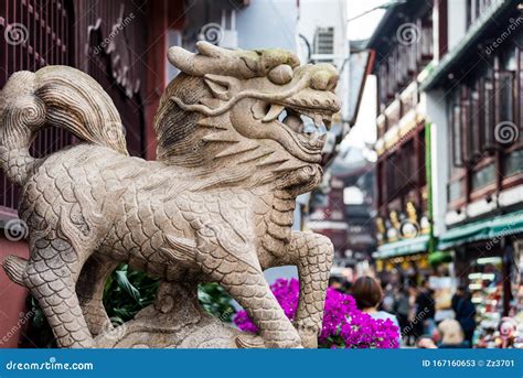 Qilin Statue Outside A Chinese Temple Stock Photography | CartoonDealer.com #157706312