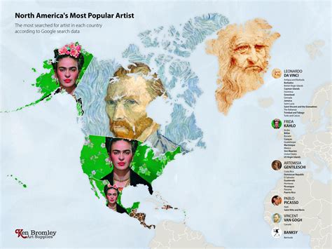 The Most Googled Artist in Every Country in the World | Bromleys Art ...