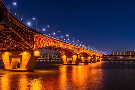 Seongsu bridge in korea. stock image. Image of construction - 64560217