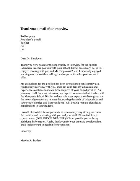 Thank You Letter Interview Template For Your Needs | Letter Template ...