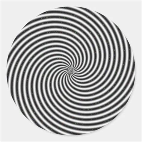 Black & White Swirl Optical Illusion Round Sticker | Zazzle