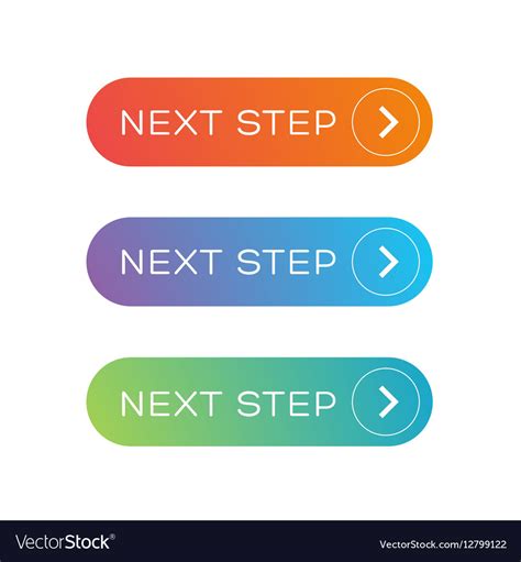 Next step colorful button set Royalty Free Vector Image