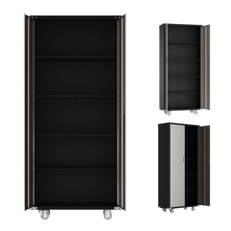 Zimtown 74 in. H Heavy Duty Steel Storage Cabinet, Metal Rolling ...