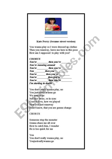 Song Hot n´Cold - ESL worksheet by CyBarros