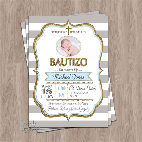 Bautizo invitations invitaciones de bautizo invitations de | Etsy