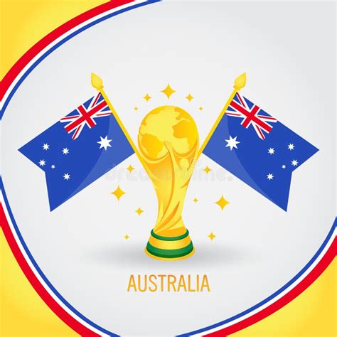 Australia Football Champion World Cup 2018 - Flag and Golden Trophy ...