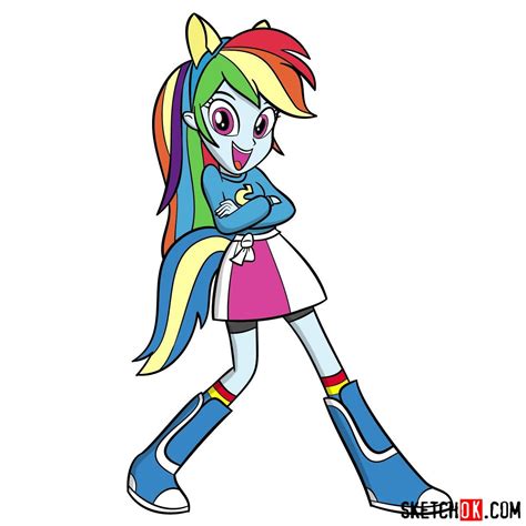 How to Draw Human Rainbow Dash from Equestria Girls