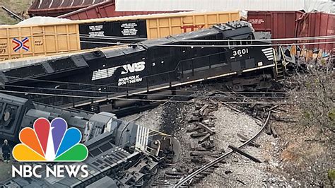 Watch: Drone Video Shows Tennessee Train Derailment - YouTube