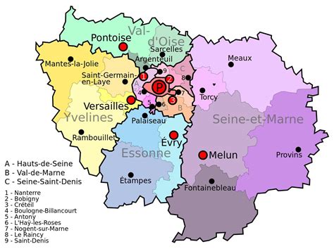 Carte de l'Île-de-France - Île-de-France carte des villes, reliefs ...