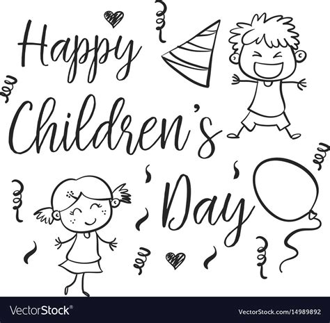 Happy children day with kid character Royalty Free Vector