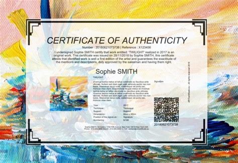 How to create your Certificate of Authenticity | COA certificates of authenticity for artists ...