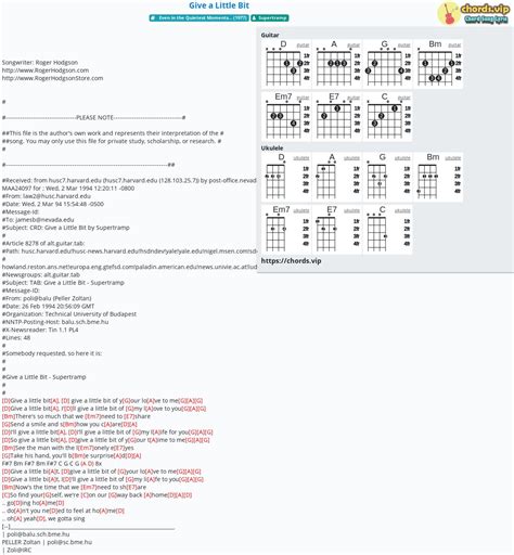 Chord: Give a Little Bit - tab, song lyric, sheet, guitar, ukulele ...