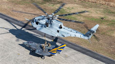 New USMC CH-53K King Stallion Helicopter Sling-Loads An F-35 (Updated)