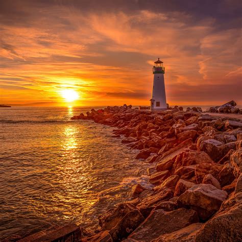 lighthouse sunrise and sunset 4k iPad Pro Wallpapers Free Download