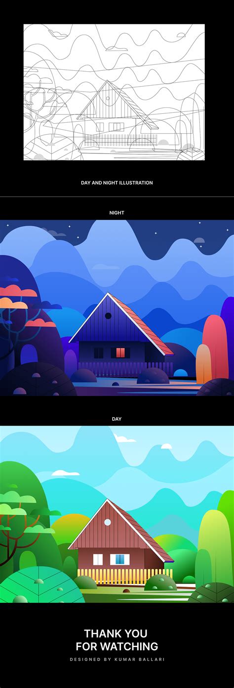 Illustrations - Day and Night on Behance