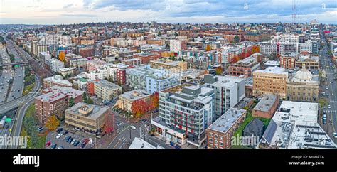 Capitol Hill Seattle Washington USA City Aerial Landscape Buildings ...